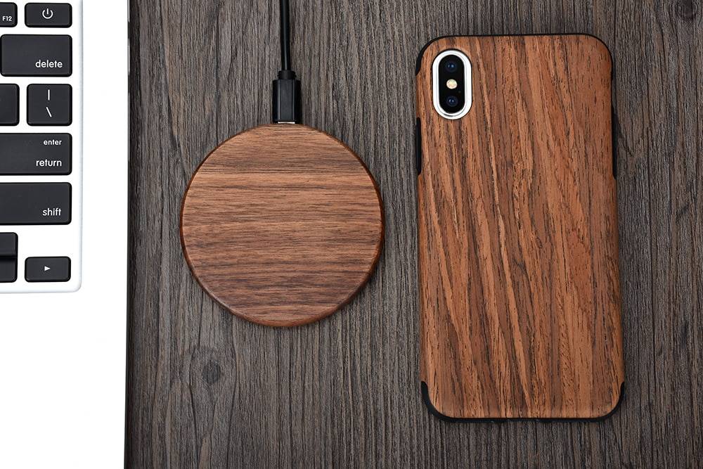10W Wooden Qi Wireless Charger for iPhone and Samsung