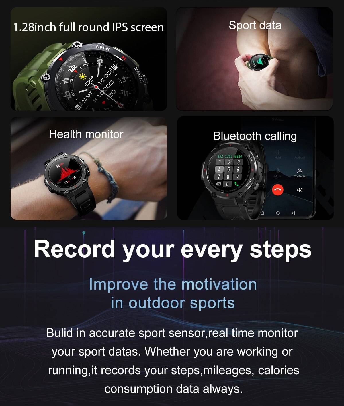 K22 Fashion Outdoor Smartwatch