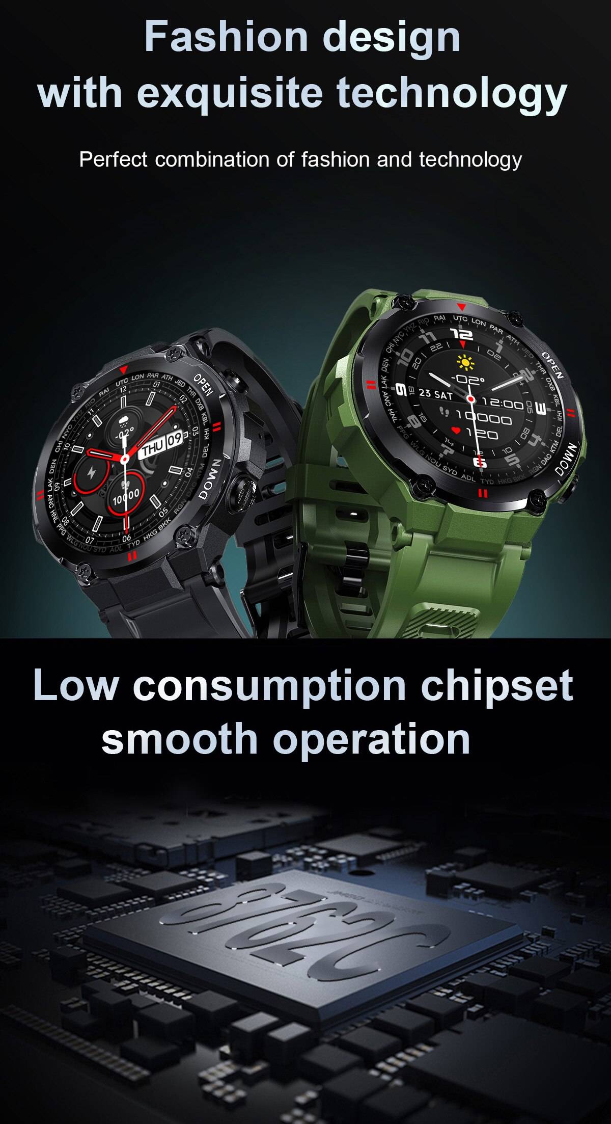 K22 Fashion Outdoor Smartwatch