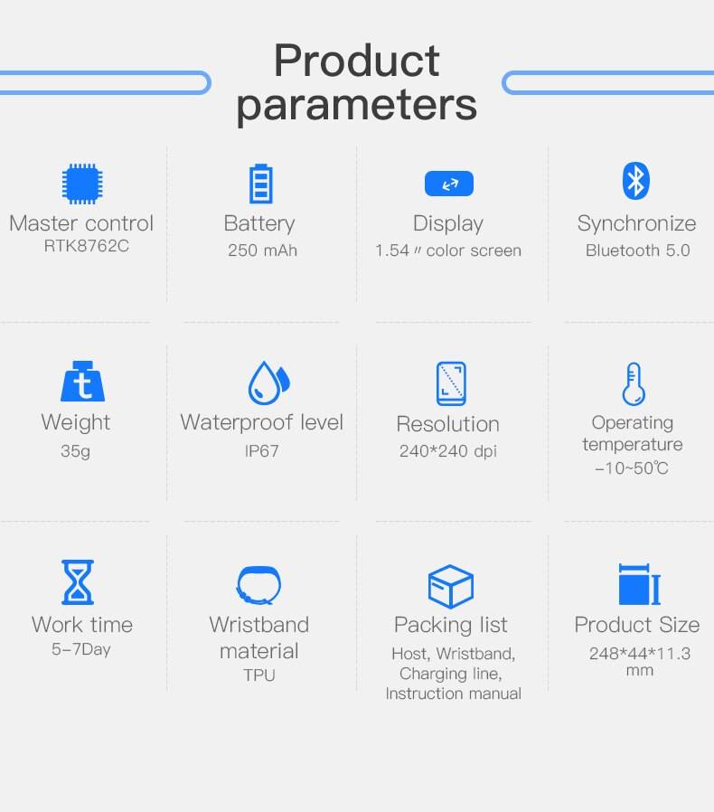 T68 Men Women Smart Watch with Body Temperature Measure Sports Fitness Watch Heart Rate Blood Pressure Oxygen Monitor Smartwatch