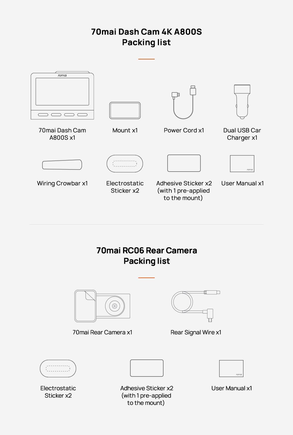 70mai Dash Cam 4K A800S Dual Sight 70mai A800S GPS ADAS Front and Rear Car DVR 2160P 4K 24H Parking 140FOV 70mai Dash Cam 4K A800S Dual Sight 70mai A800S GPS ADAS Front and Rear Car DVR 2160P 4K 24H Parking 140FOV