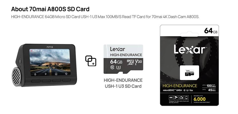 70mai Dash Cam 4K A800S Dual Sight 70mai A800S GPS ADAS Front and Rear Car DVR 2160P 4K 24H Parking 140FOV 70mai Dash Cam 4K A800S Dual Sight 70mai A800S GPS ADAS Front and Rear Car DVR 2160P 4K 24H Parking 140FOV