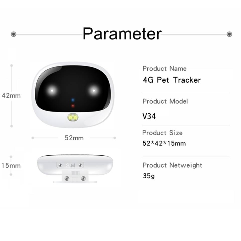 Waterproof 4G GPS Pets Tracker with Voice Monitor – V43 Waterproof 4G GPS Pets Tracker with Voice Monitor - V43