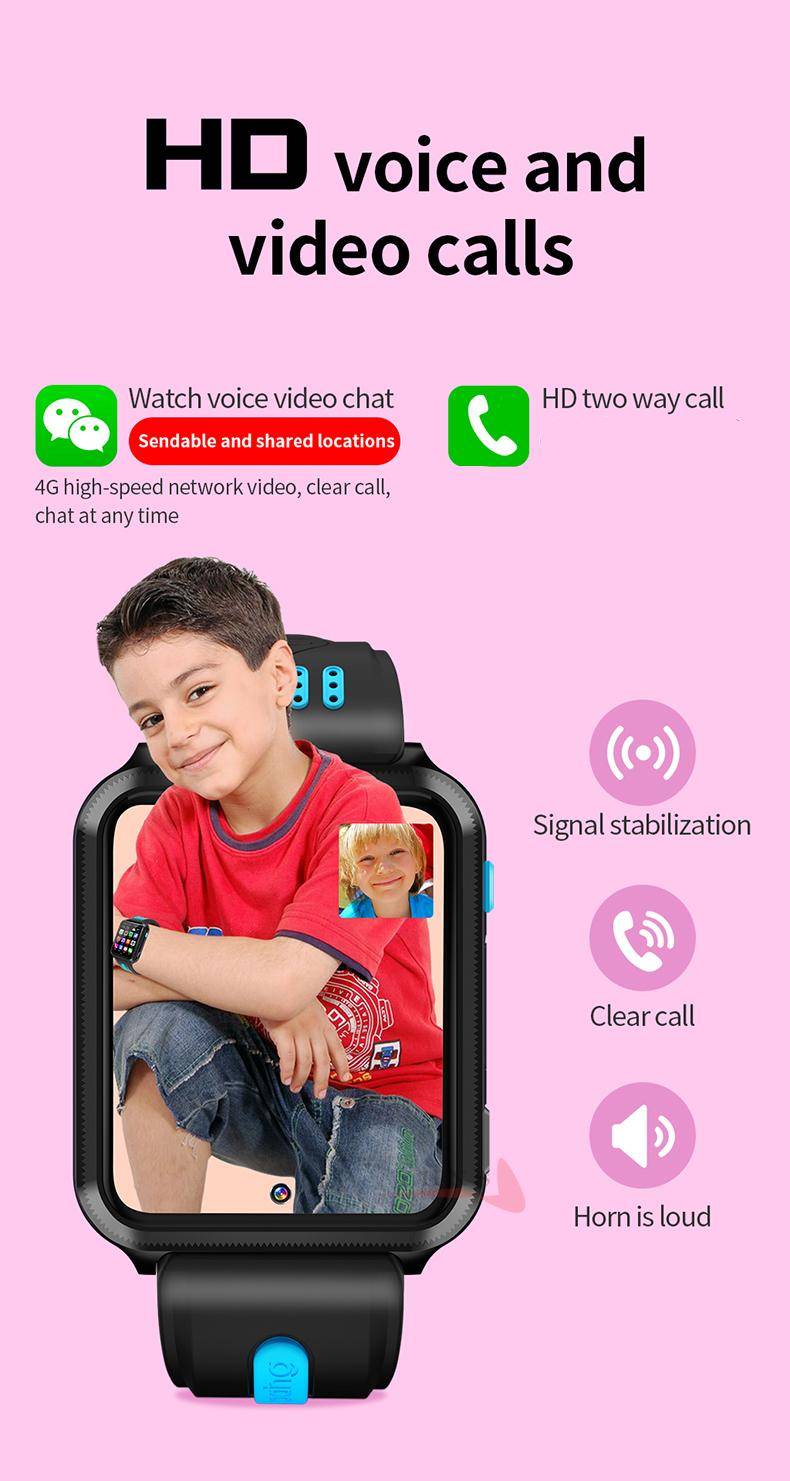 Android 9.0 RAM 1GB ROM 8GB Smart 4G GPS Kid Student Music Camera Wristwatch SOS Monitor Trace Location Google Play Phone Watch