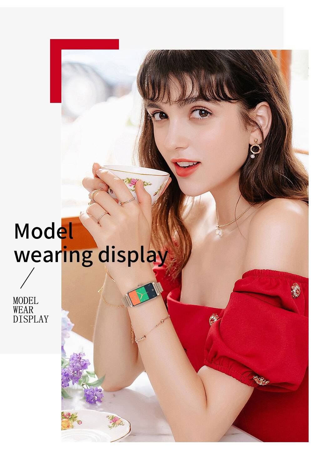 Fashion Women Smart Watch Custom Dial Full Touch Screen IP68 Waterproof Smartwatch for Woman Lovely Bracelet Heart Rate Monitor Fashion Women Smart Watch Custom Dial Full Touch Screen IP68 Waterproof Smartwatch for Woman Lovely Bracelet Heart Rate Monitor