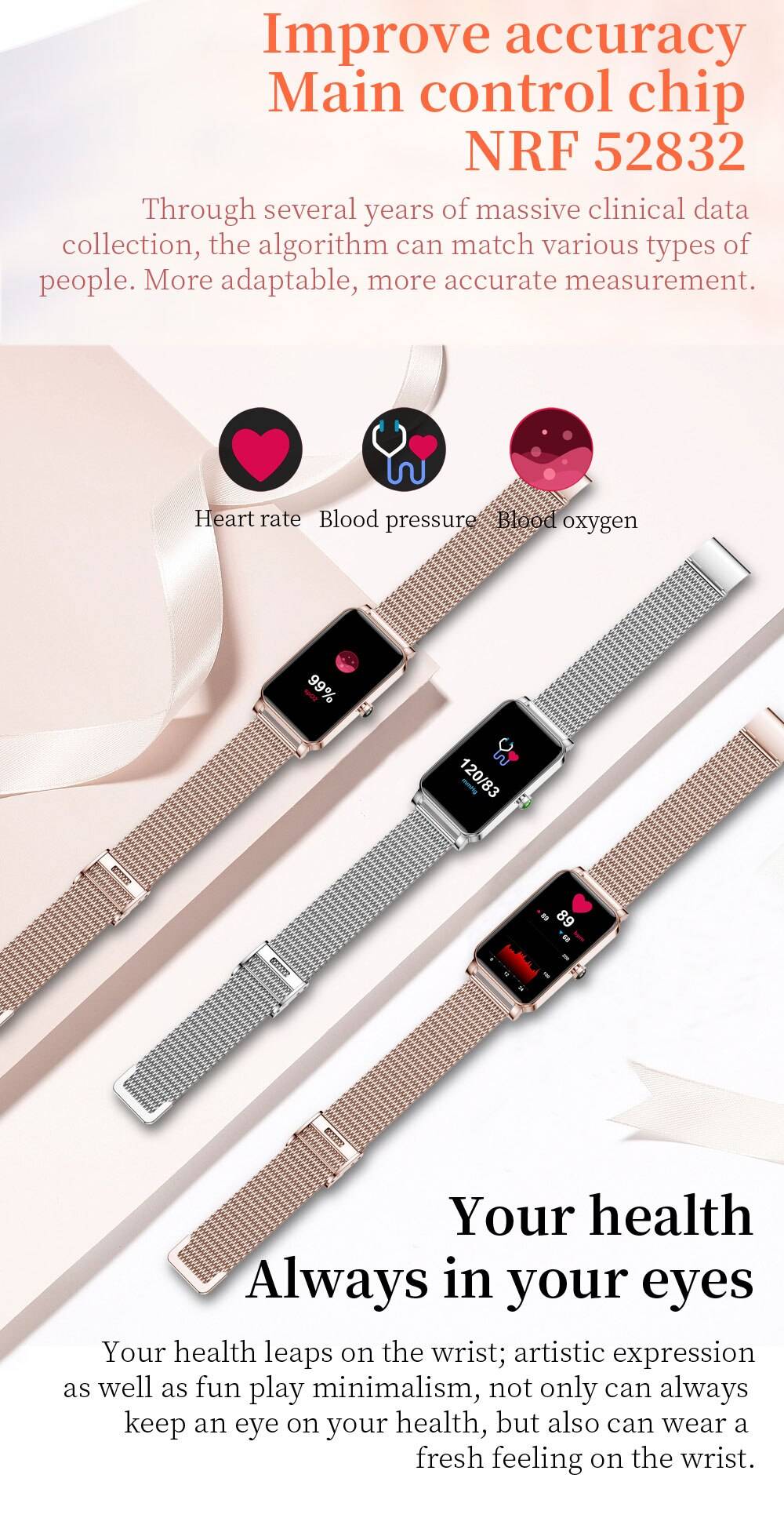 Fashion Women Smart Watch Custom Dial Full Touch Screen IP68 Waterproof Smartwatch for Woman Lovely Bracelet Heart Rate Monitor Fashion Women Smart Watch Custom Dial Full Touch Screen IP68 Waterproof Smartwatch for Woman Lovely Bracelet Heart Rate Monitor