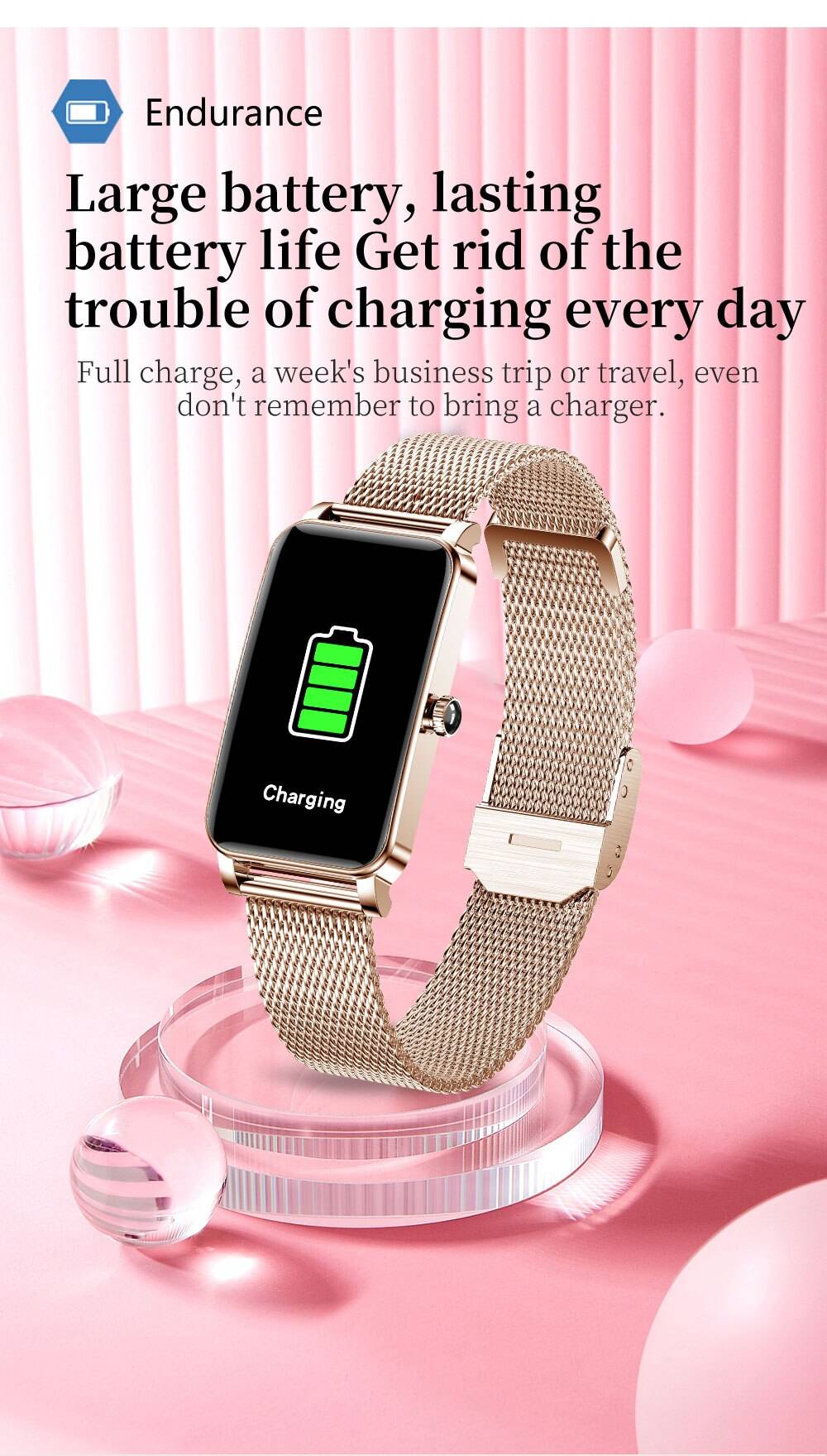 Fashion Women Smart Watch Custom Dial Full Touch Screen IP68 Waterproof Smartwatch for Woman Lovely Bracelet Heart Rate Monitor Fashion Women Smart Watch Custom Dial Full Touch Screen IP68 Waterproof Smartwatch for Woman Lovely Bracelet Heart Rate Monitor