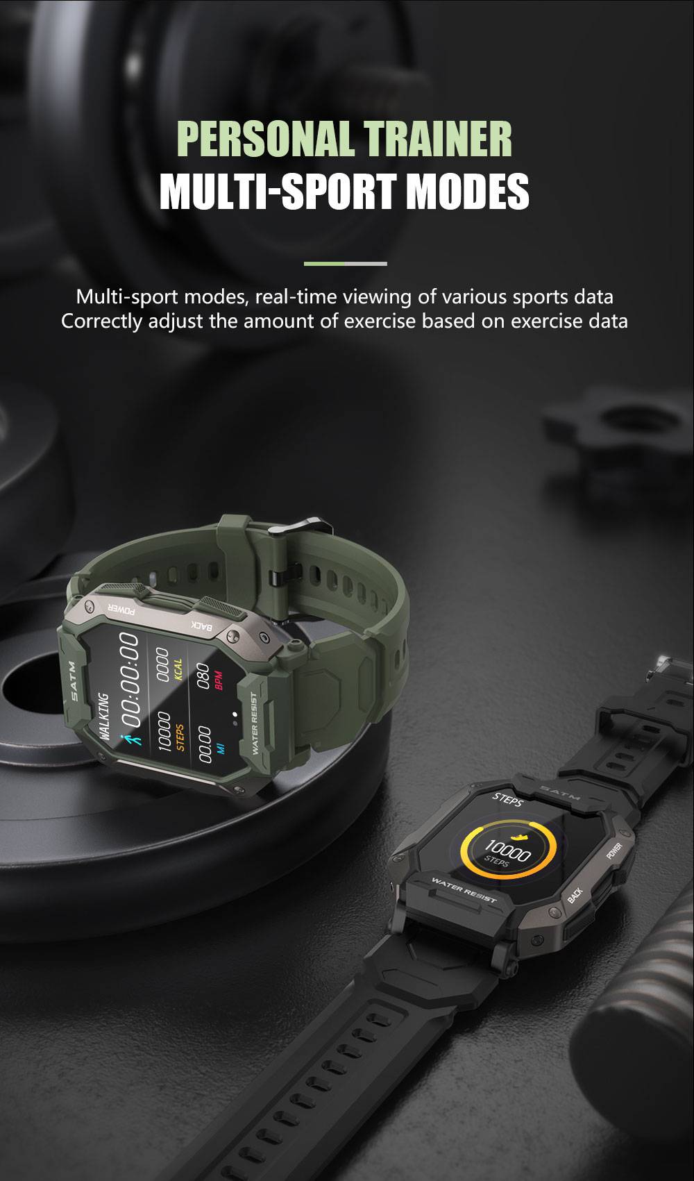 2022 Swim Men's Smartwatch 5ATM IP69K Waterproof Fitness Tracker Watches Military Outdoor Sports Smart Watch Men For Android IOS