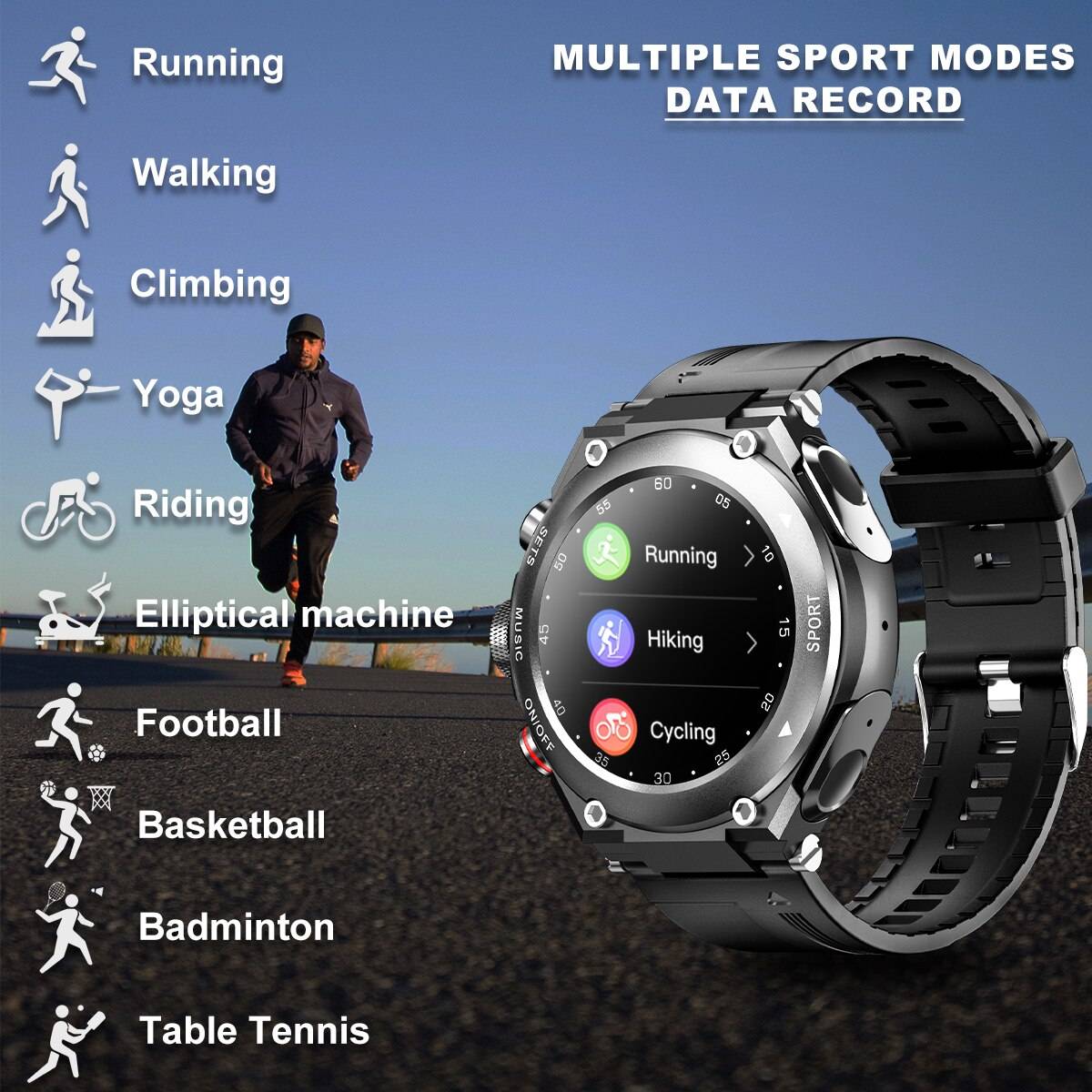 New Smart Watch T92 With Earbuds 3 in 1 Fitness Tracker Call Music Bracelet With Speaker Heart Rate Monitor Sports Smart Watch