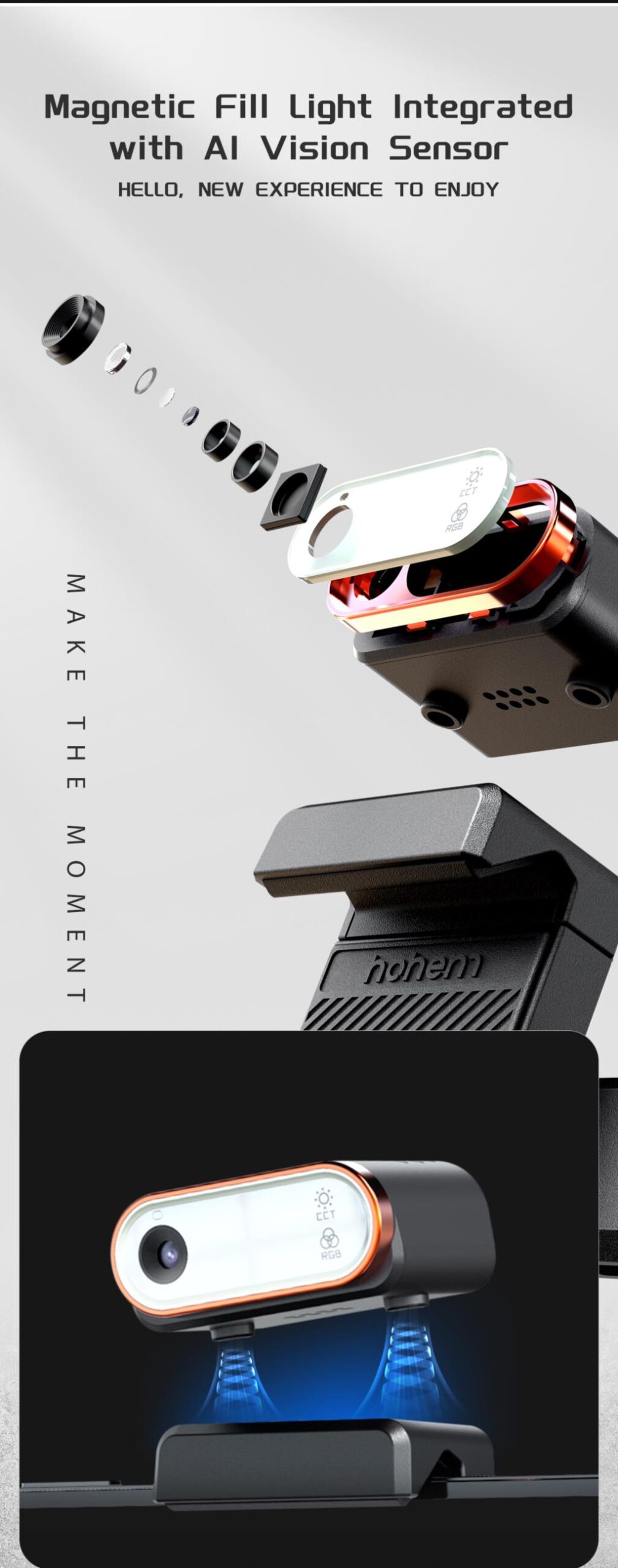 Hohem iSteady M6 Handheld Gimbal Stabilizer Selfie Tripod for Smartphone iPhone 14 pro AI Magnetic Full Color Video Lighting