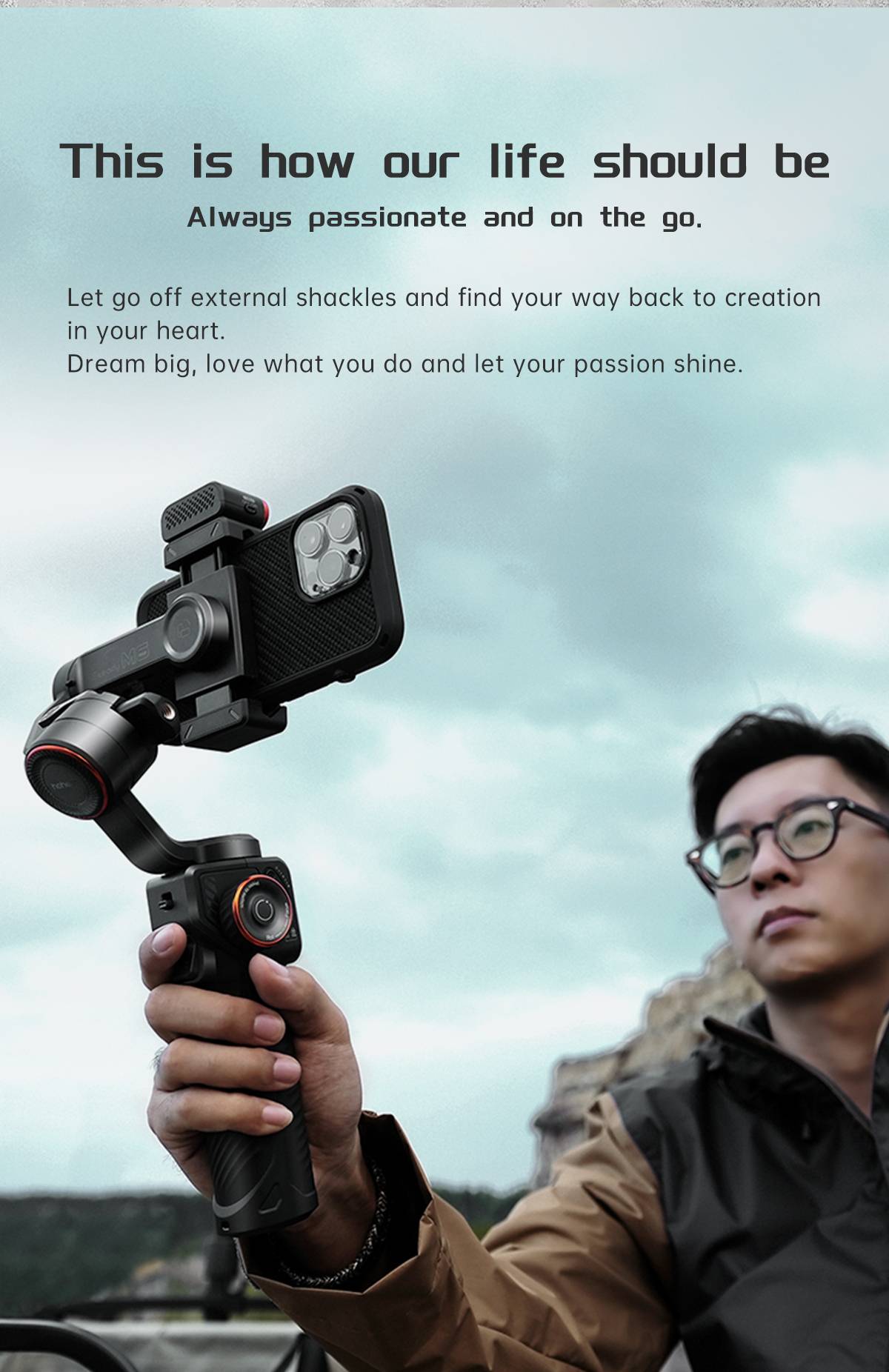 Hohem iSteady M6 Handheld Gimbal Stabilizer Selfie Tripod for Smartphone iPhone 14 pro AI Magnetic Full Color Video Lighting