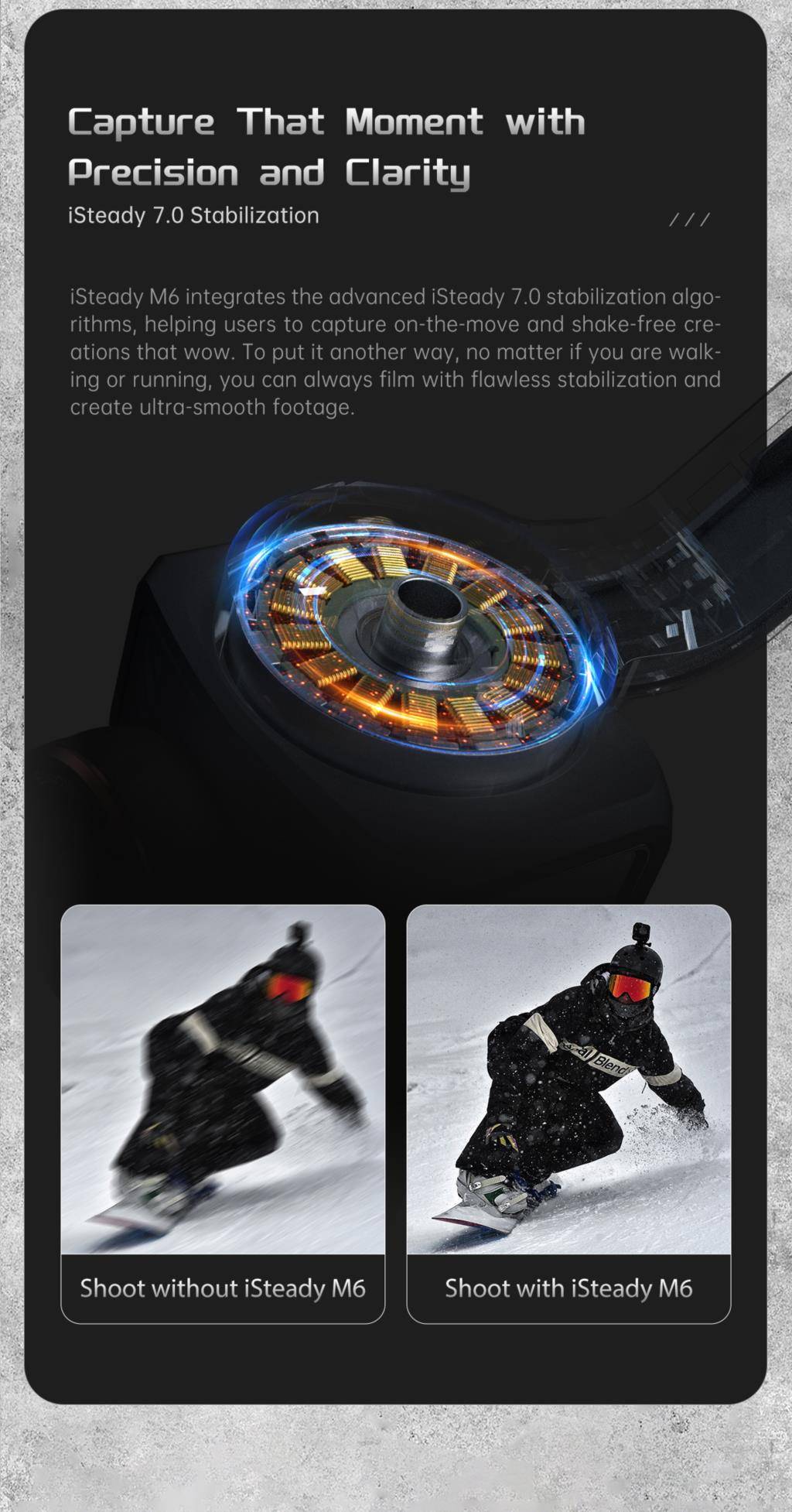 Hohem iSteady M6 Handheld Gimbal Stabilizer Selfie Tripod for Smartphone iPhone 14 pro AI Magnetic Full Color Video Lighting