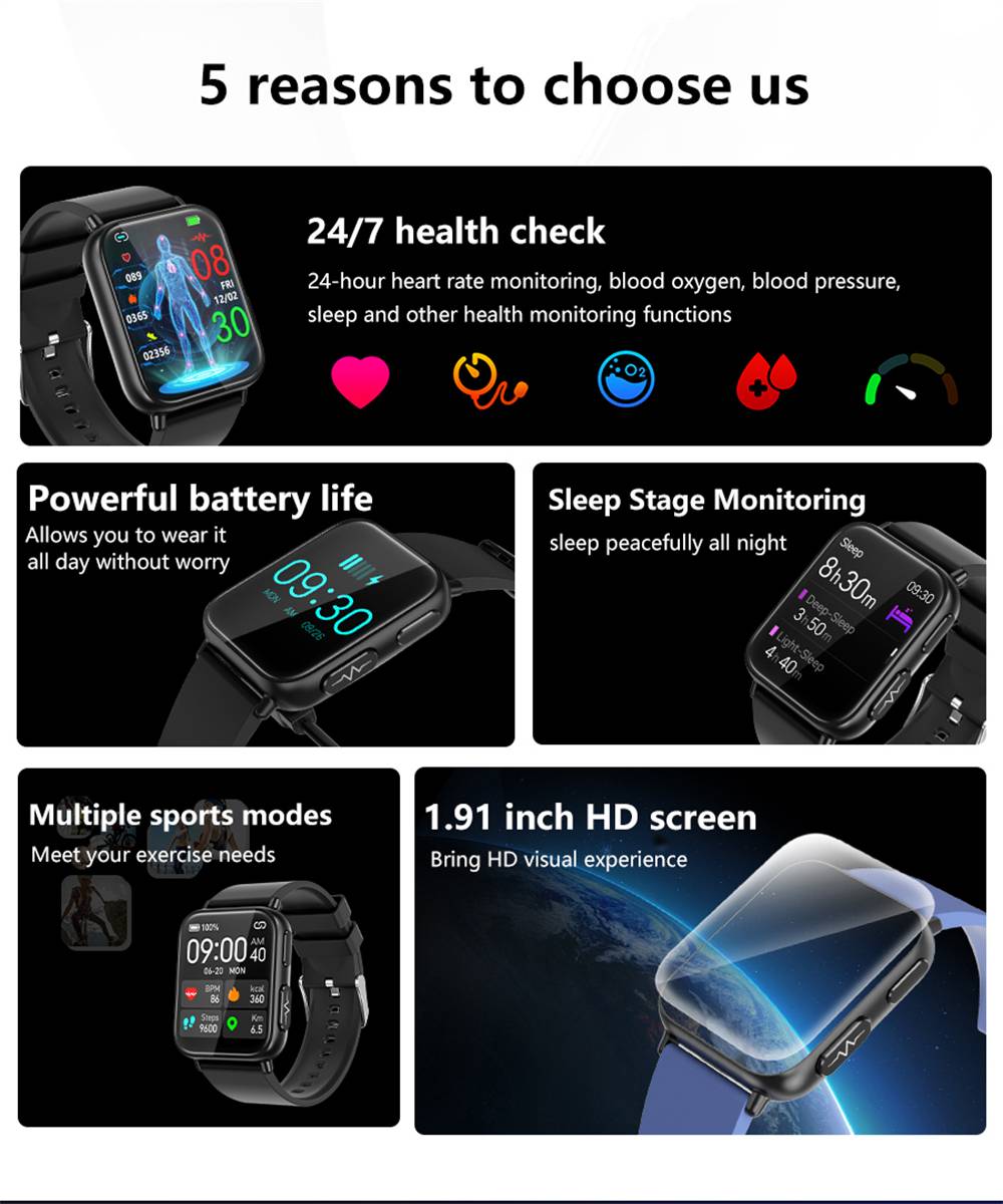2023 New ECG+PPG Smart Watch Men Health Blood Sugar Heart Rate Blood Pressure Fitness Sports Watches IP68 Waterproof Smartwatch