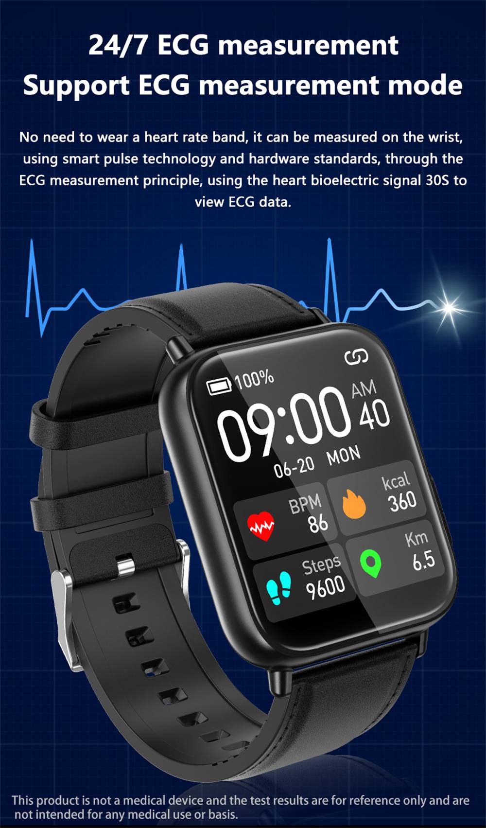 2023 New ECG+PPG Smart Watch Men Health Blood Sugar Heart Rate Blood Pressure Fitness Sports Watches IP68 Waterproof Smartwatch