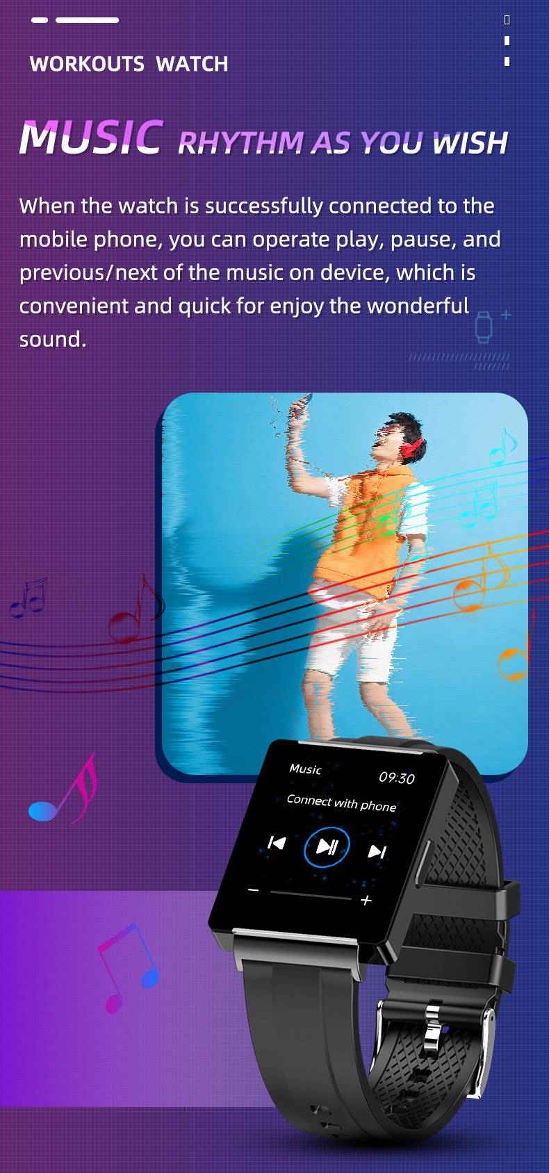 KS01 Smart Watch NFC Access Control Music Men Women Fitness Heart Rate BP Blood Glucose Body Temperature Smartwatch