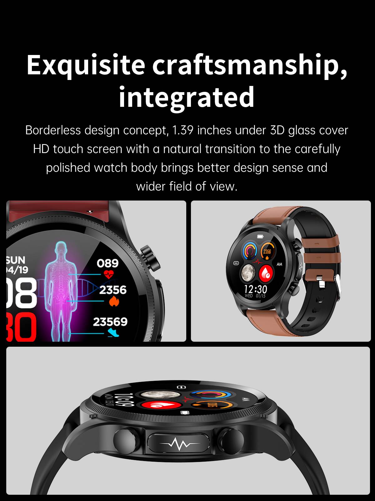 2023 New Blood Glucose High-End Smart Watch Men's ECG Blood Pressure Temperature Monitoring Waterproof Health 360*360 HD Screen 2023 New Blood Glucose High-End Smart Watch Men's ECG Blood Pressure Temperature Monitoring Waterproof Health 360*360 HD Screen
