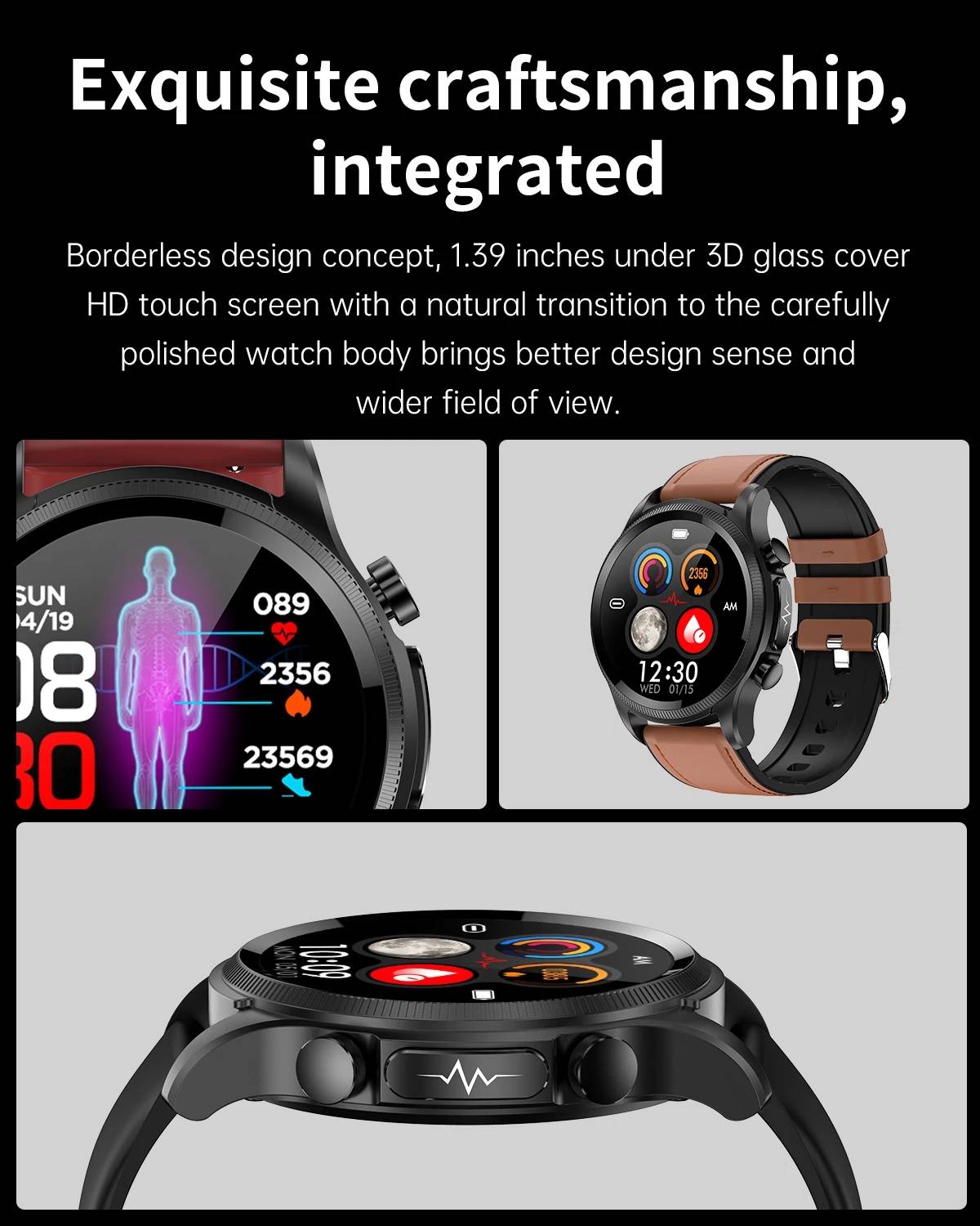 2023 New Blood Glucose High-End Smart Watch Men's ECG Blood Pressure Temperature Monitoring Waterproof Health 360*360 HD Screen 2023 New Blood Glucose High-End Smart Watch Men's ECG Blood Pressure Temperature Monitoring Waterproof Health 360*360 HD Screen