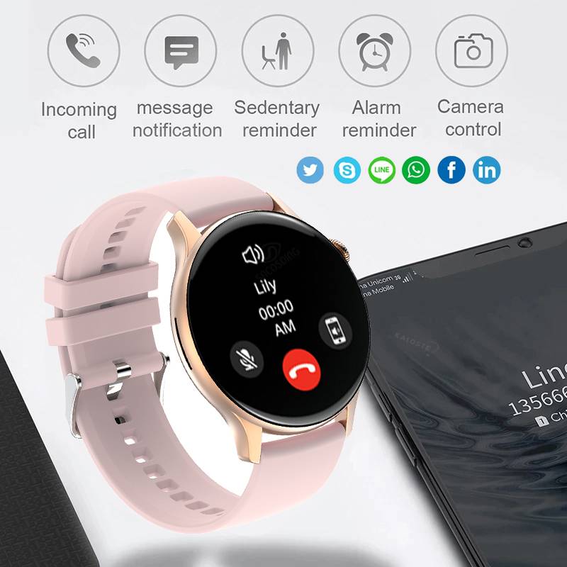 SACOSDING Smartwatch Women 466*466 AMOLED 1.43" HD Screen Always Display Time Bluetooth Call IP68 Waterproof Sports Smart Watch