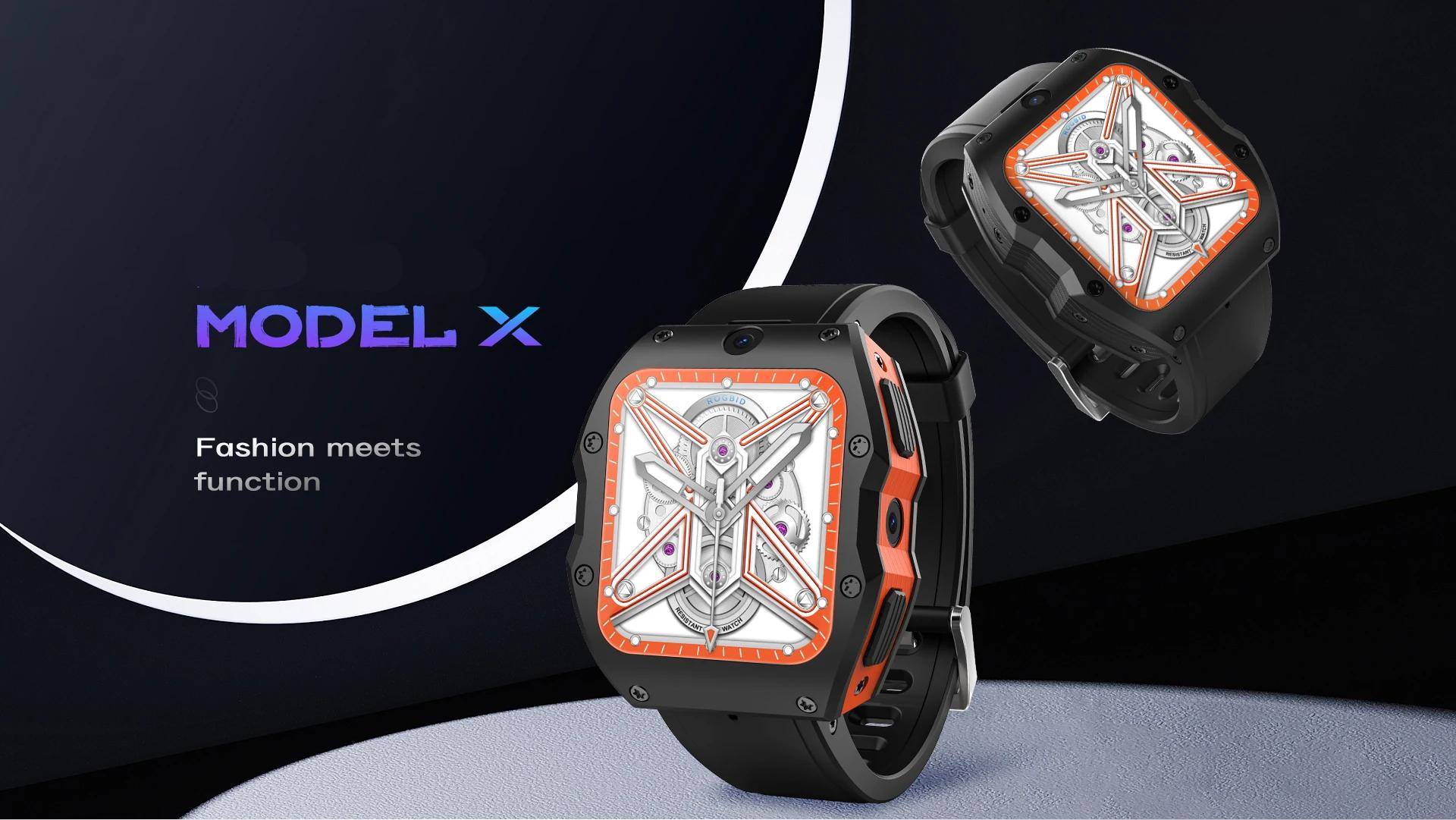 Model X 4G Smartwatch 2.1 inch 400*454 HD 1050mAh 13MP Camera GPS WIFI Ceramic Android Smart Watch