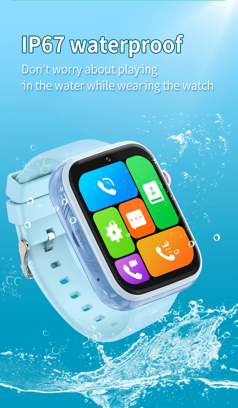 New Kids 4G Smart Watch Phone 1G+8G GPS WIFI LBS 1.83inch HD Screen IP67 Waterproof Remote Monitor Children Smartwatch Camera