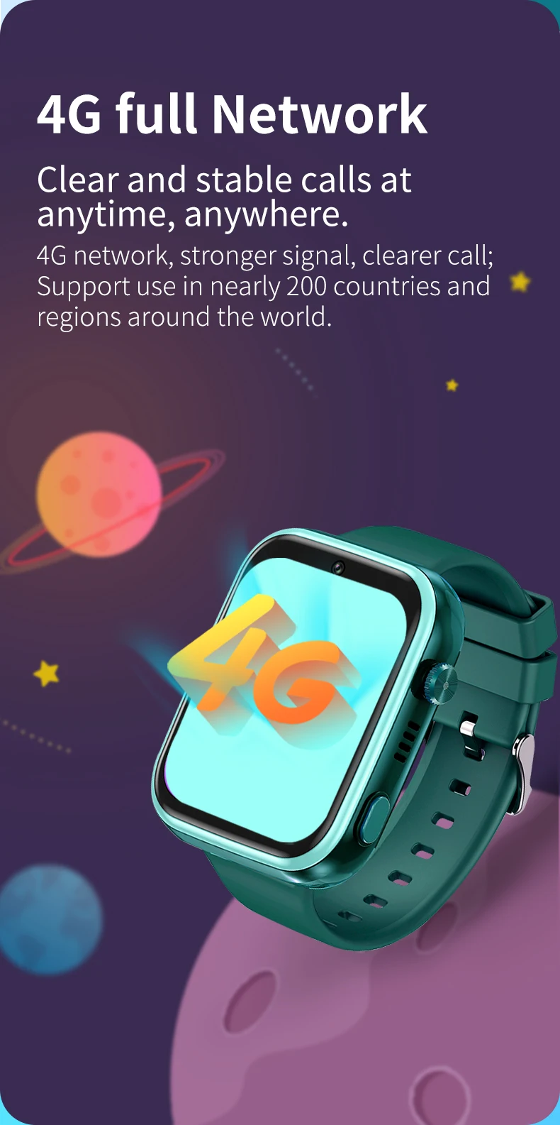 New Kids 4G Smart Watch Phone 1G+8G GPS WIFI LBS 1.83inch HD Screen IP67 Waterproof Remote Monitor Children Smartwatch Camera