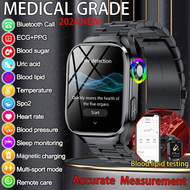 Uric Acid Blood Lipid Smartwatch with ECG Blood Glucose Heart Rate Blood Pressure monitors – GSW29 Uric Acid Blood Lipid Smartwatch with ECG Blood Glucose Heart Rate Blood Pressure monitors - GSW29