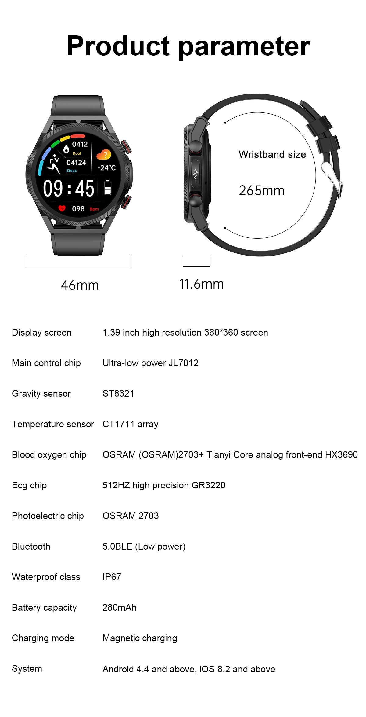 New Medical Grade Non-invasive Blood Sugar And Blood Lipid Smart Watch Men ECG Uric Acid Health Monitoring Bluetooth Call Watchs