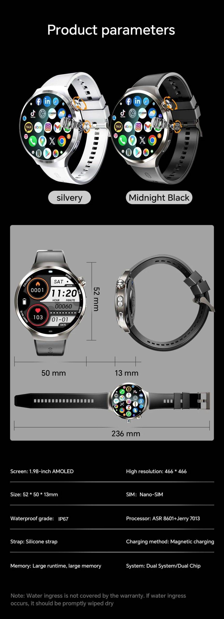 5G Android 13 Dual Mode Smartwatch - GSW36